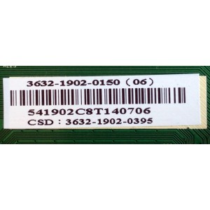 MAIN PARA TV VIZIO / NUMERO DE PARTE 3632-1902-0150 / 0171-2271-4553 / 3632-1902-0395 / DISPLAY T320XVN02.V0 / MODELO E320-A0 / E320-A0 LAIANLCN